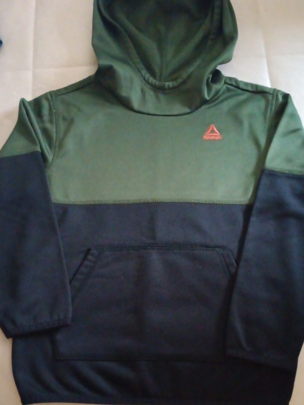 Reebok Kids Two-Tone Green & Black Hoodie Sweater